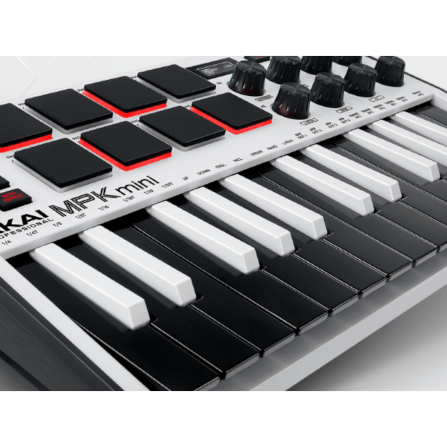 มิดี้คอนโทรลเลอร์ AKAI MPK MINI MK3  คีย์บอร์ด 25 คีย์ (สีขาว)_4